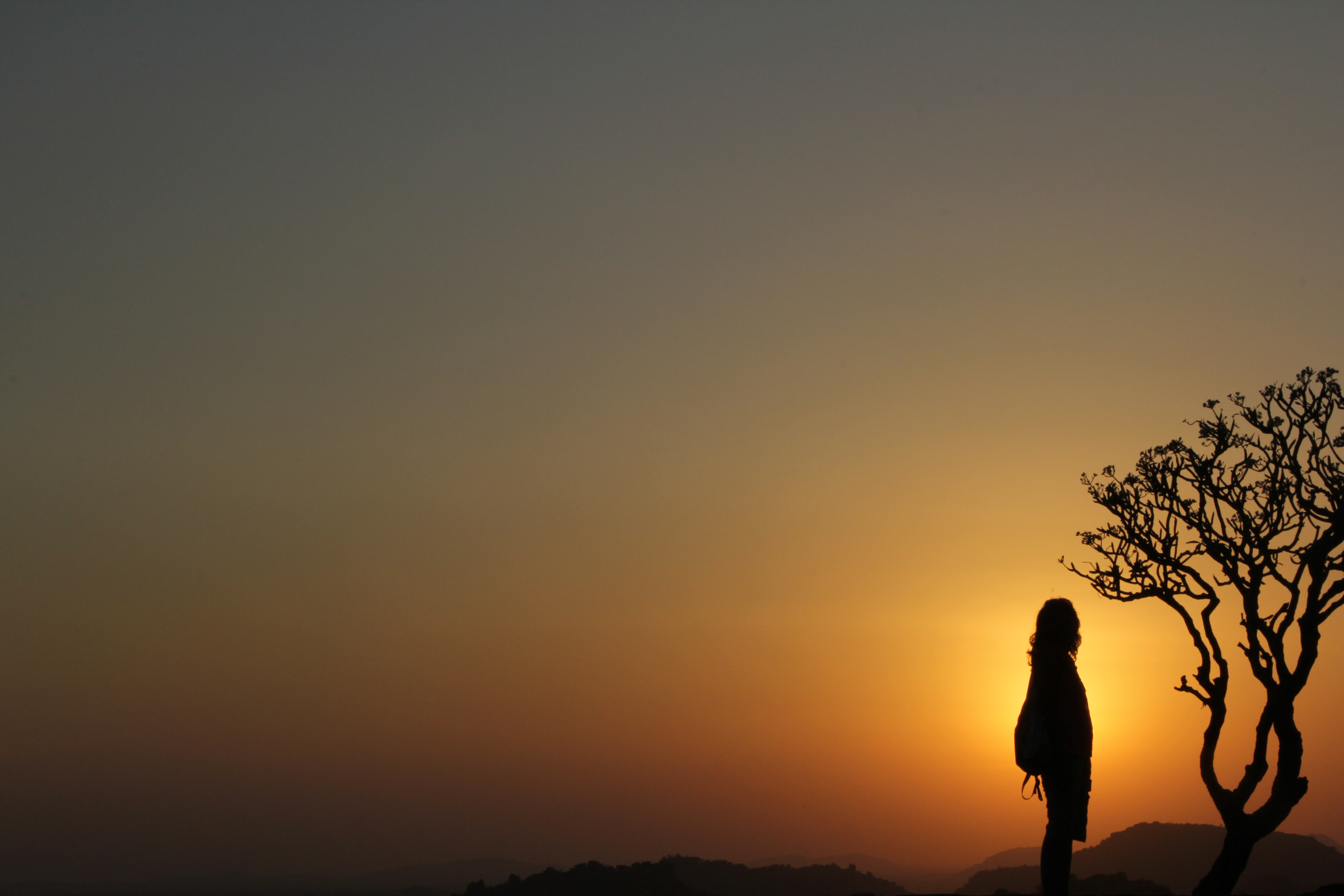 Sunset at Hampi with PErson