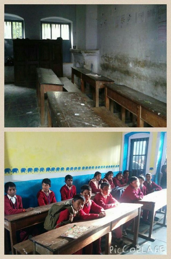 Cleaning the classrooms