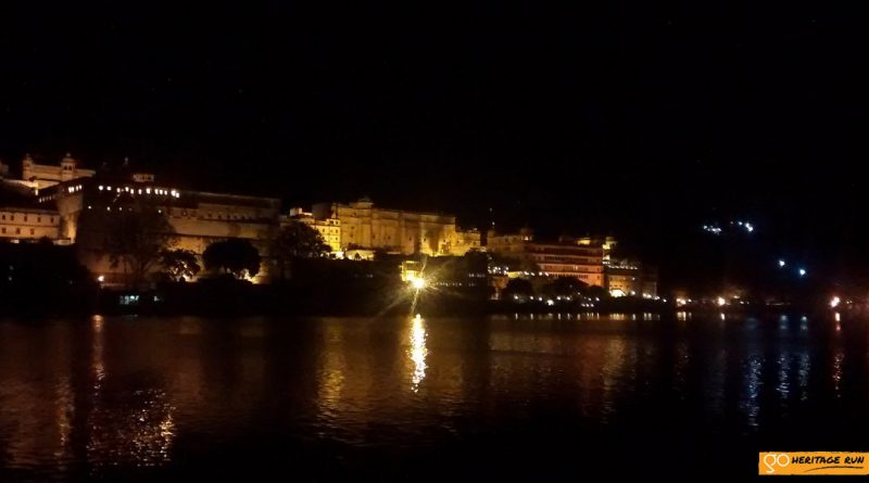 The Udaipur palace complex at night