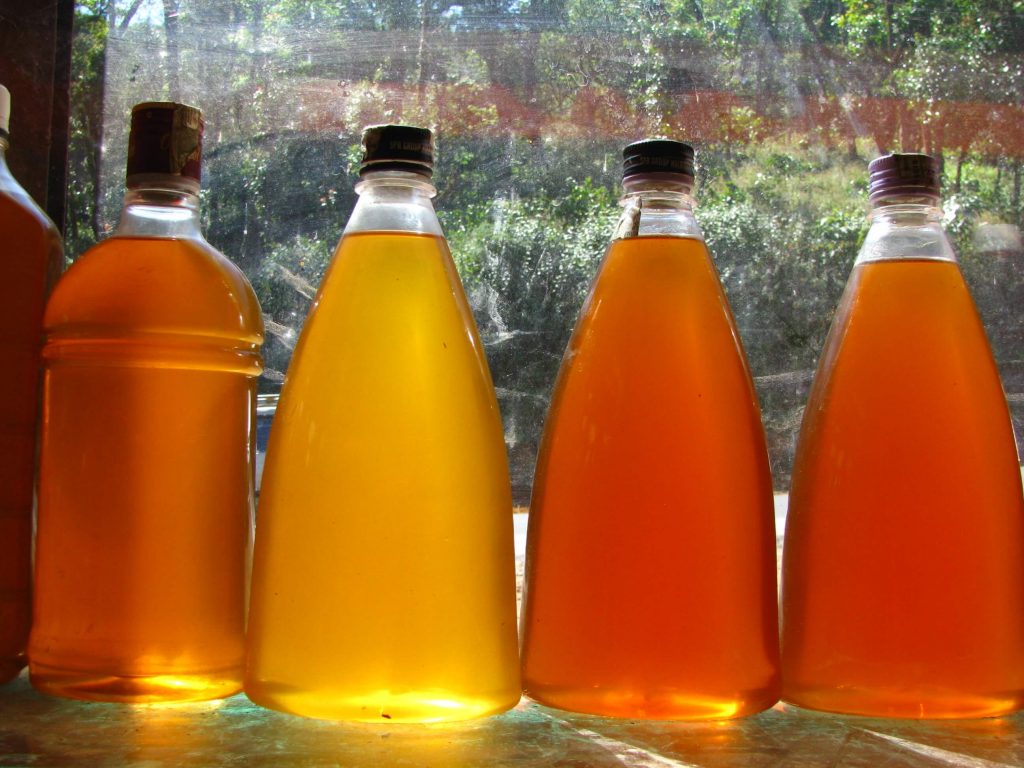 Honey sold at one of the shops in Coorg