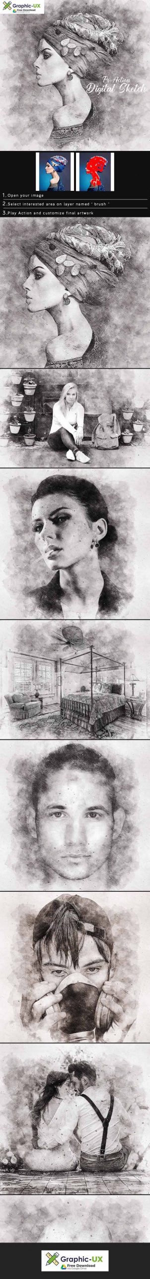 Digital Sketch Photoshop Action