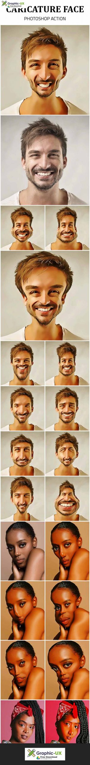 Caricature Face Photoshop Action