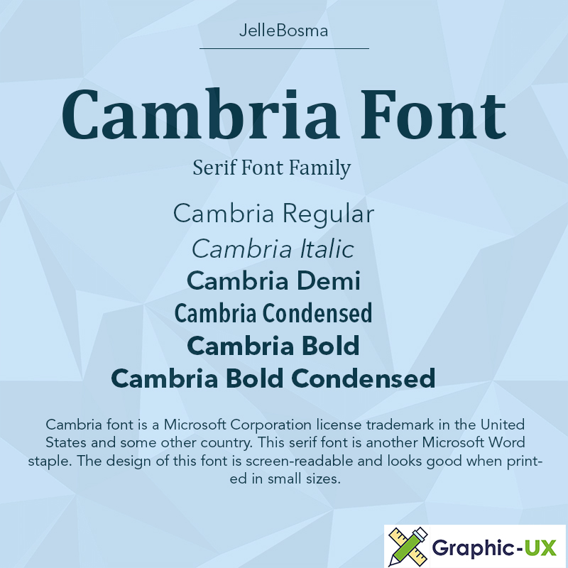 cambria font