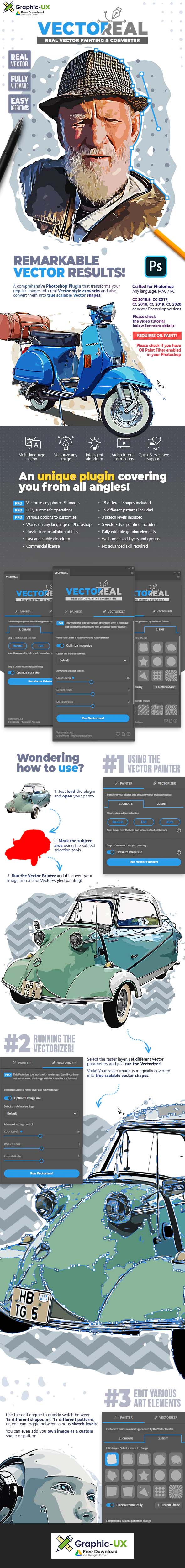 Vectoreal - Real Vector Painting & Converter Photoshop Plugin