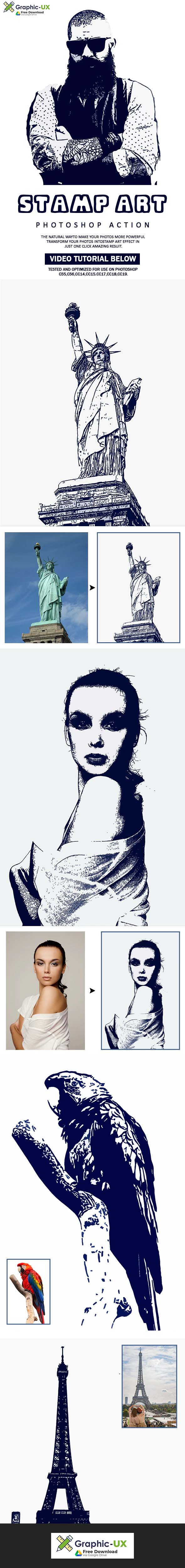 Stamp Art Photoshop Action