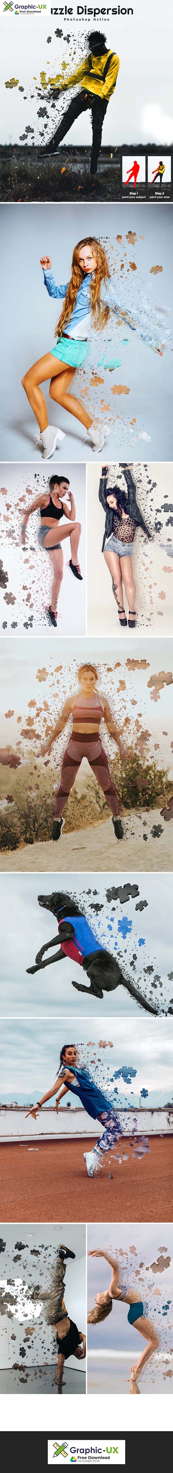 Puzzle Dispersion Photoshop Action