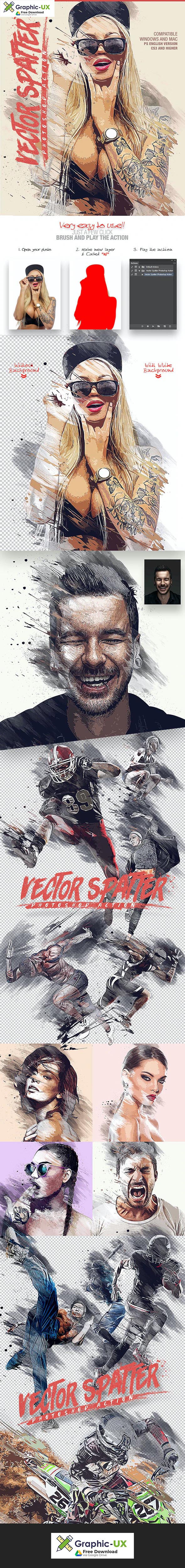 Vector Spatter Photoshop Action