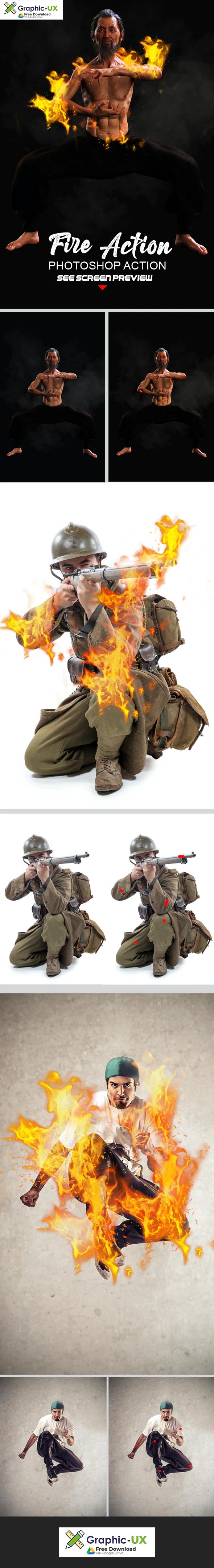 Fire Add Photoshop Action