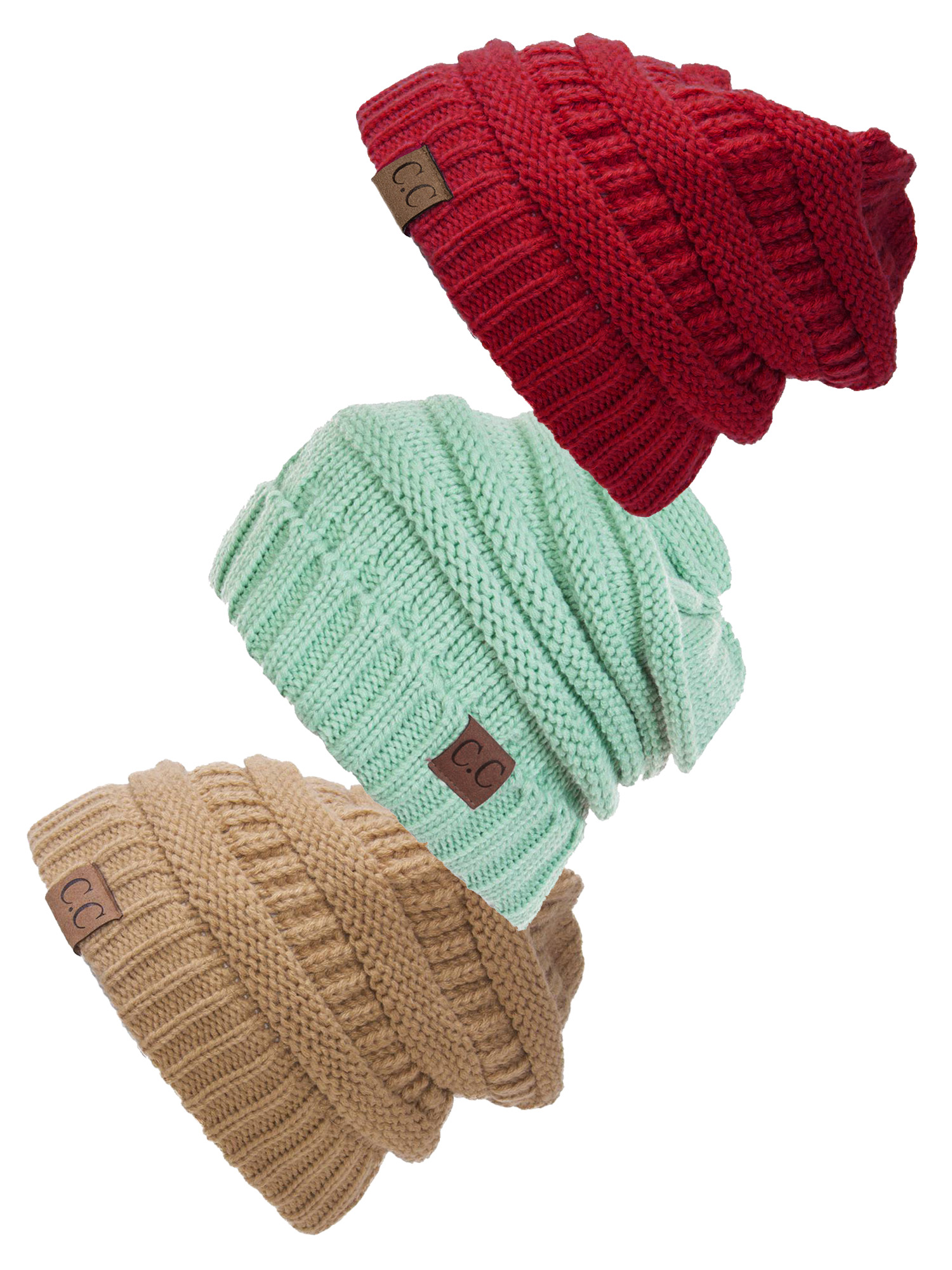 Gravity Threads Women's 3-Pack Knit Beanie Hats - Ultra Warm Winter Caps, One Size Fits Most - View #2