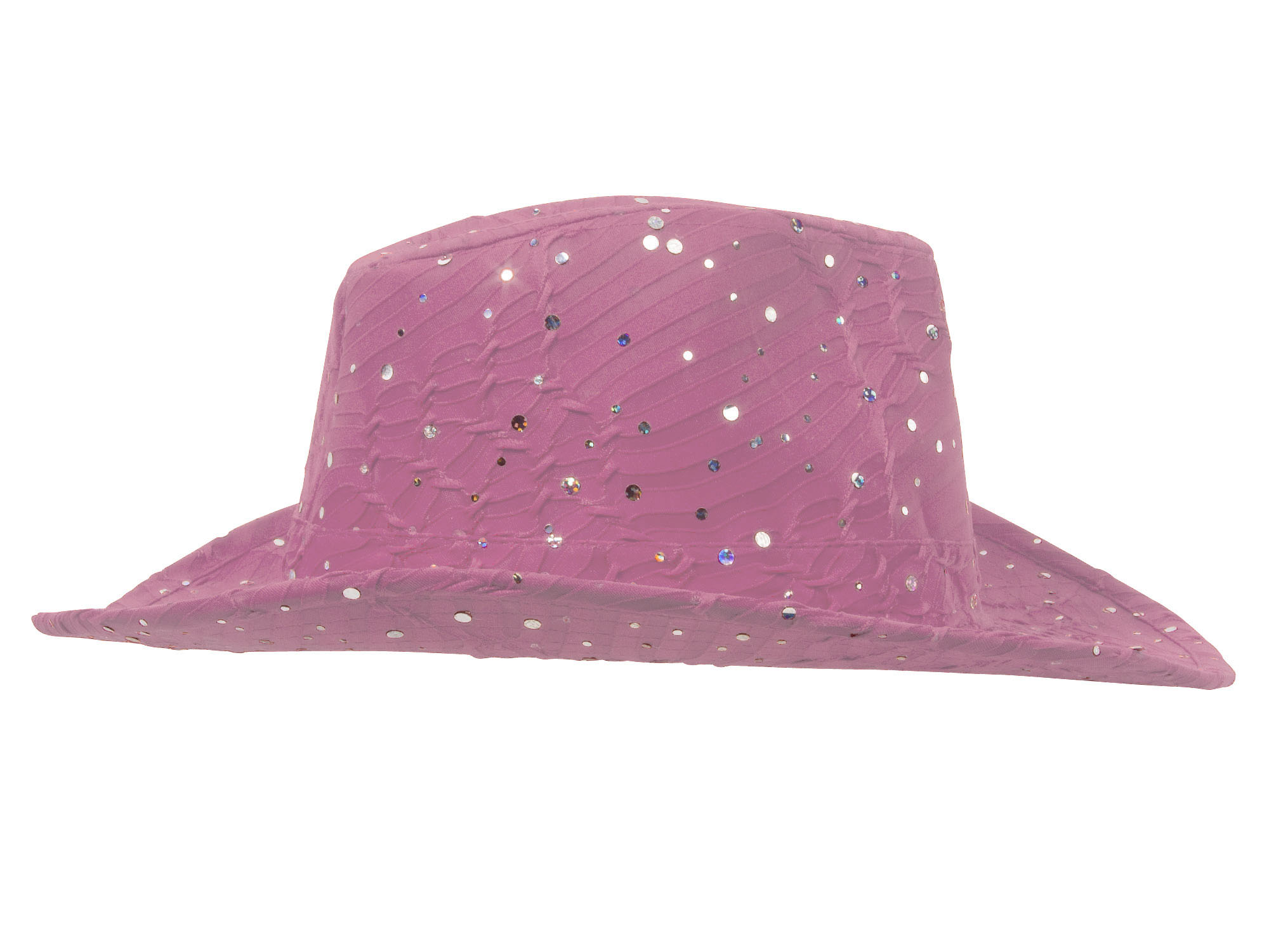 Glitter Sequin Trim Cowboy Hat Yellow One Size