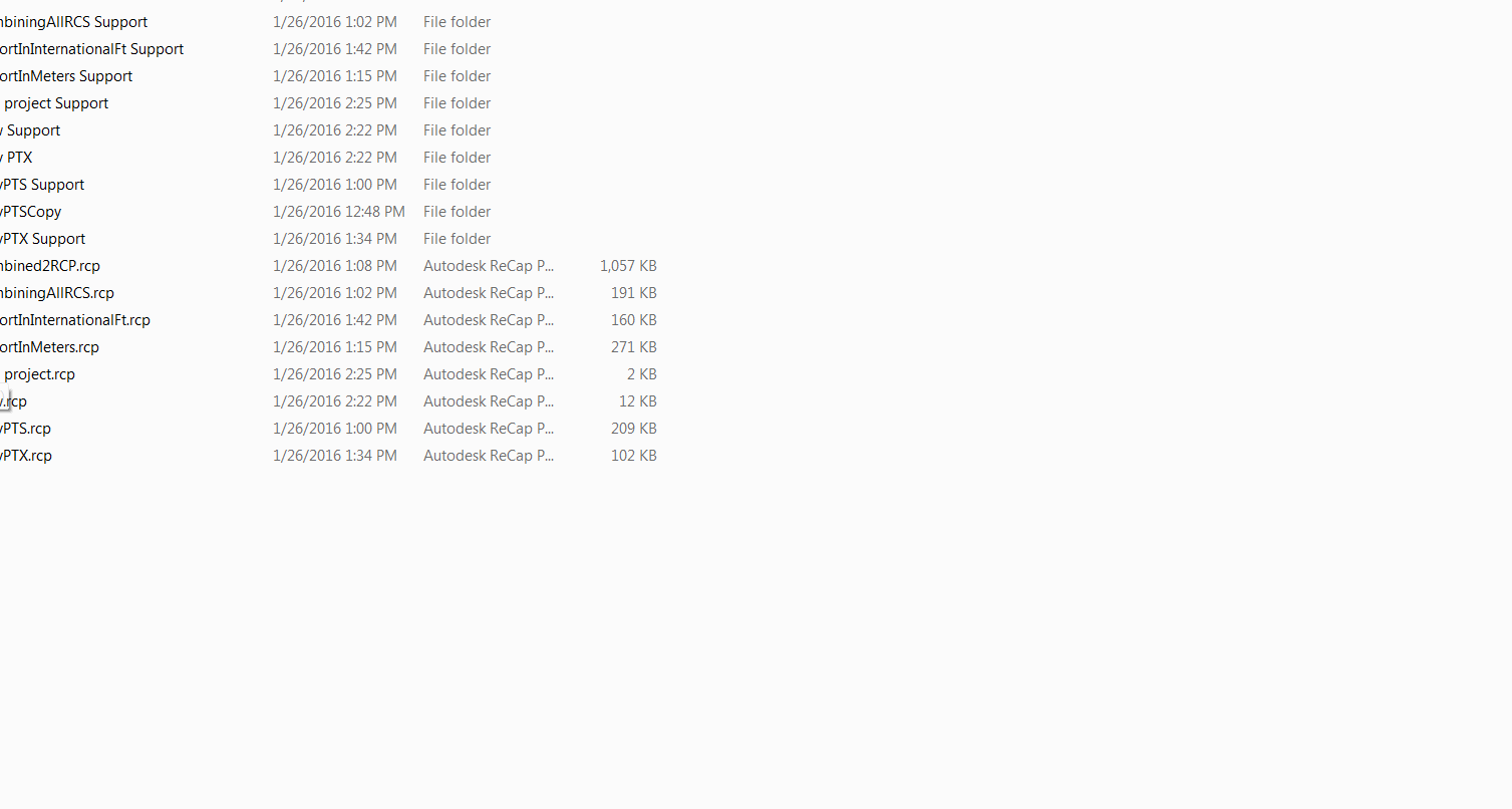 ReCap importar PTS versus PTX desloca as coordenadas