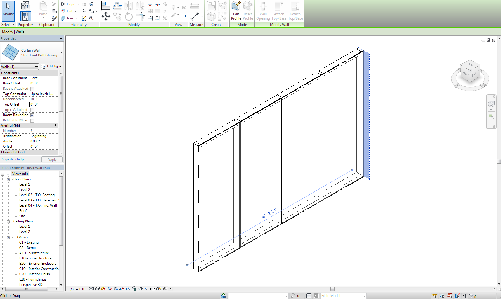 Cannot Select Or Edit Individual Panels Or Mullions In A Curtain