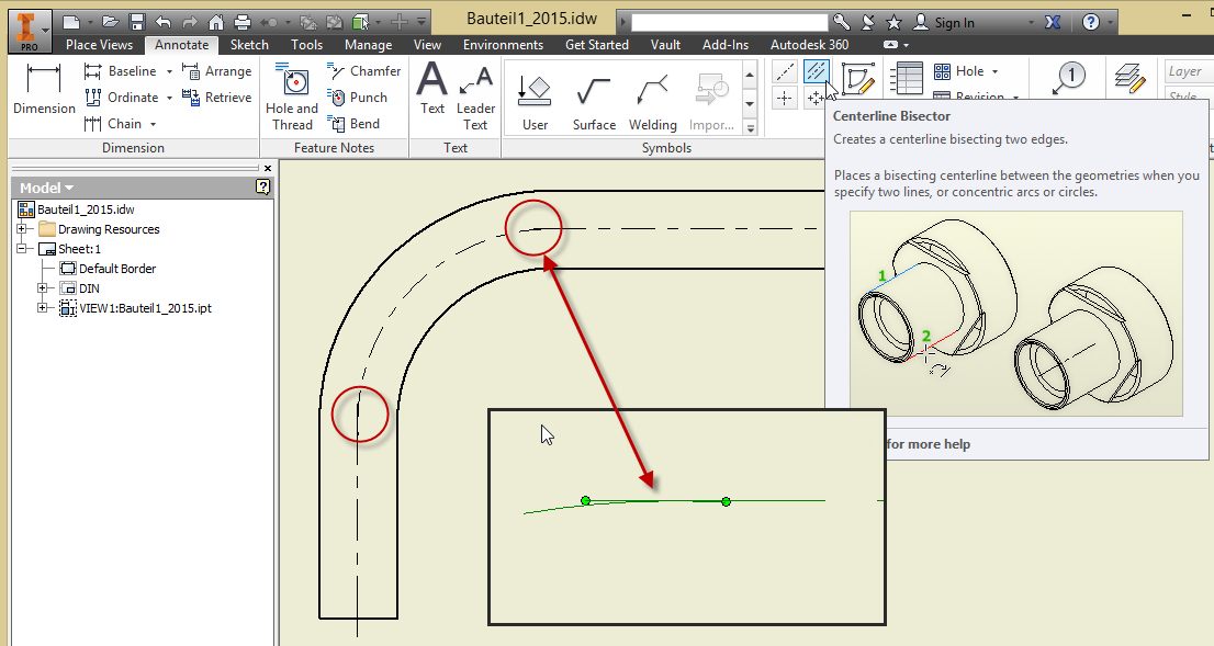 How to create centerlines of sweeped objects effectively in Inventor