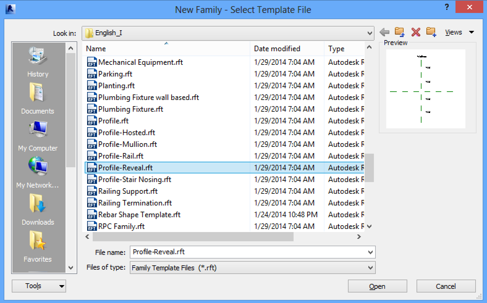 Profile Reveal template selection