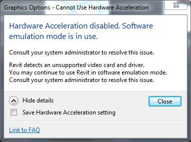 Hardware Acceleration Disabled Software Emulation Mode Is