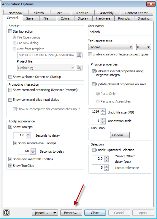 Backup Application Options