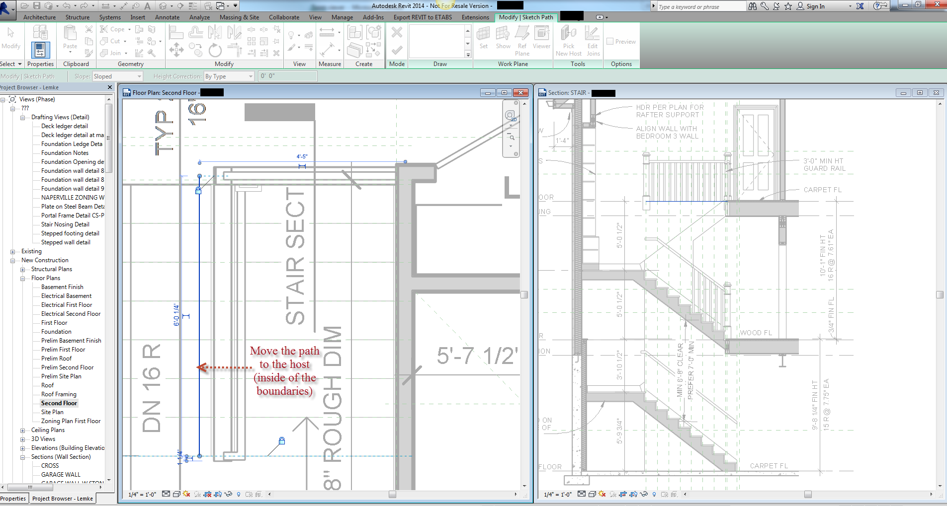 Revit How to host a railing on stair Revit Products Autodesk
