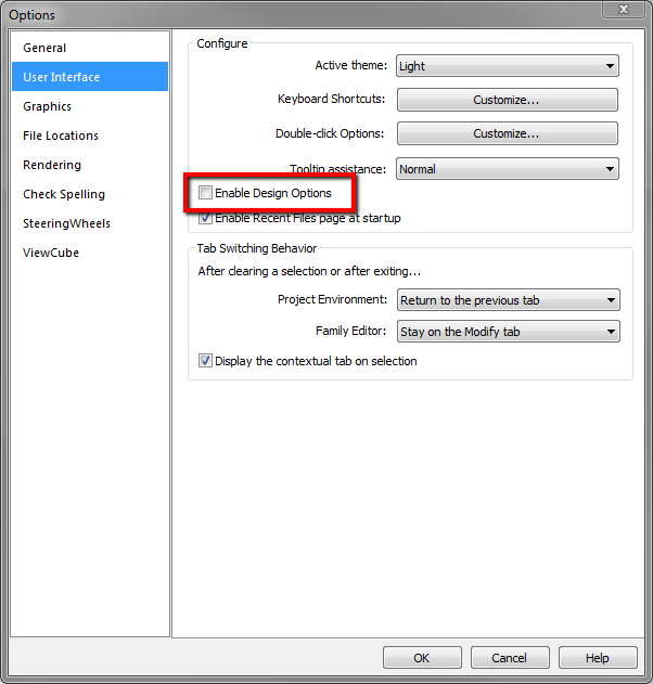 Design Options Panel Missing in Revit LT | Revit LT | Autodesk