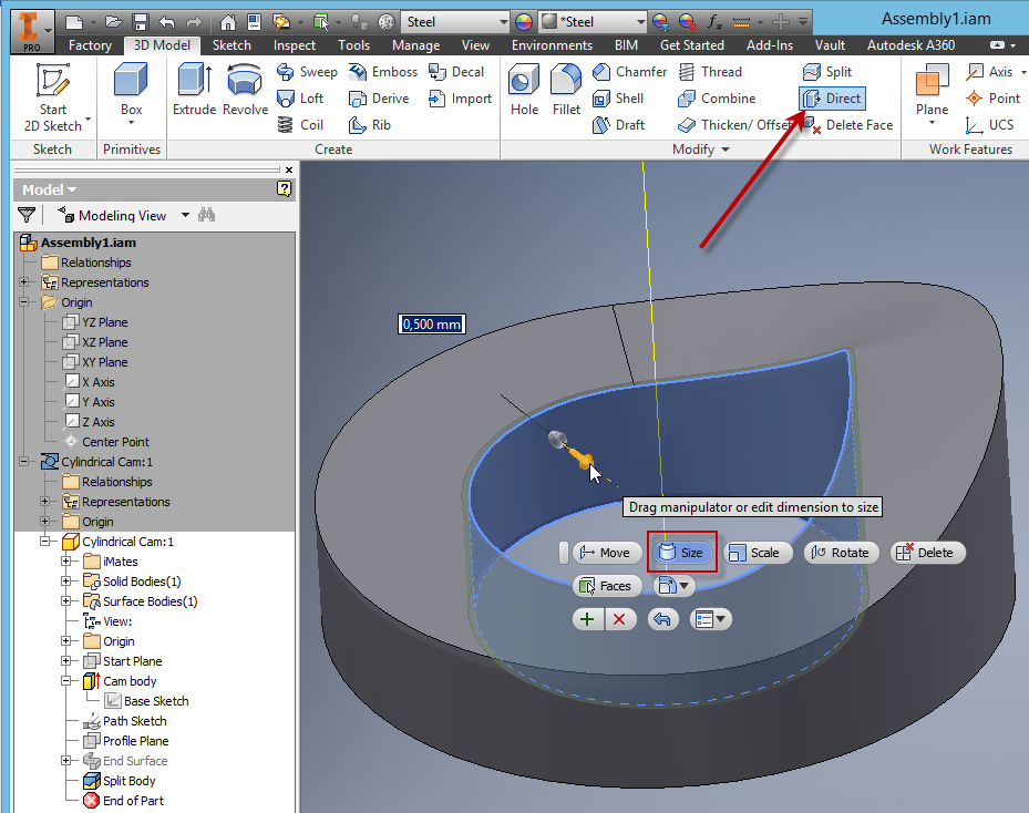 Cylindrical Cam Component Generator fails with small basic radius