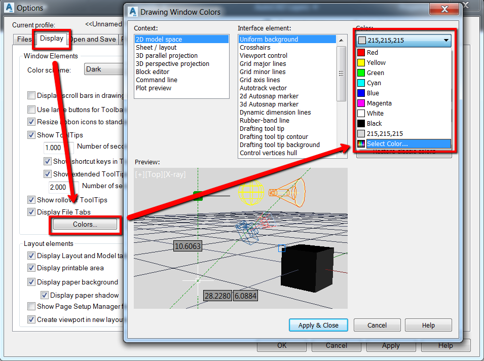 Map3Dでデフォルトの背景色を復元する  AutoCAD 2019  Autodesk 