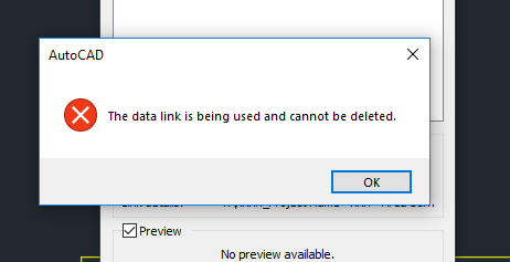 Autocadでデータリンクを削除または削除できない Autocad Autodesk Knowledge Network
