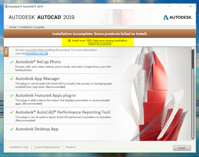 Ошибка 1603 autodesk revit