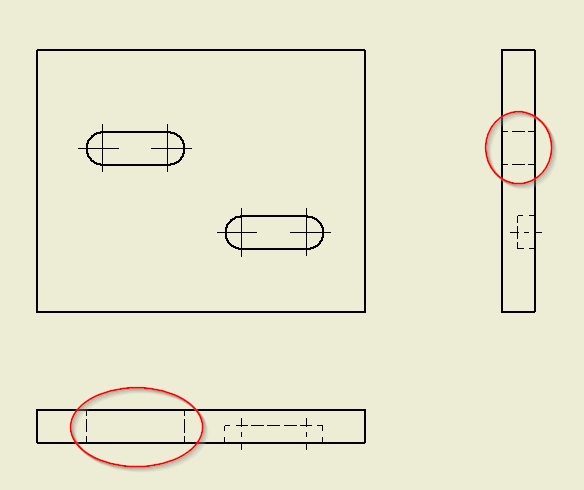 自動中心線は Inventor図面の投影図ビューのすべてのスロットを通過するようには適用されません Inventor 2020 Autodesk Knowledge Network