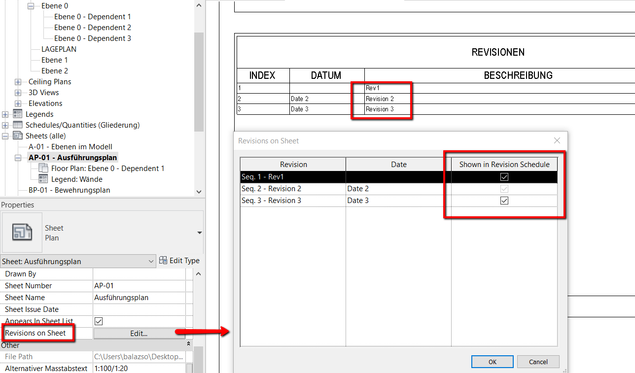 How to index such revisions that are not displayed on the sheets in 