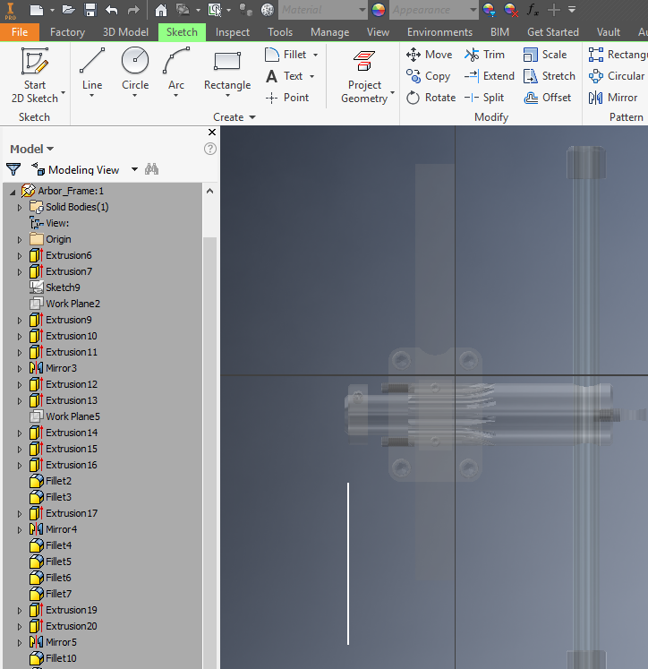 Autodesk Inventor la parte posterior de los gráficos Slice (F7) en el