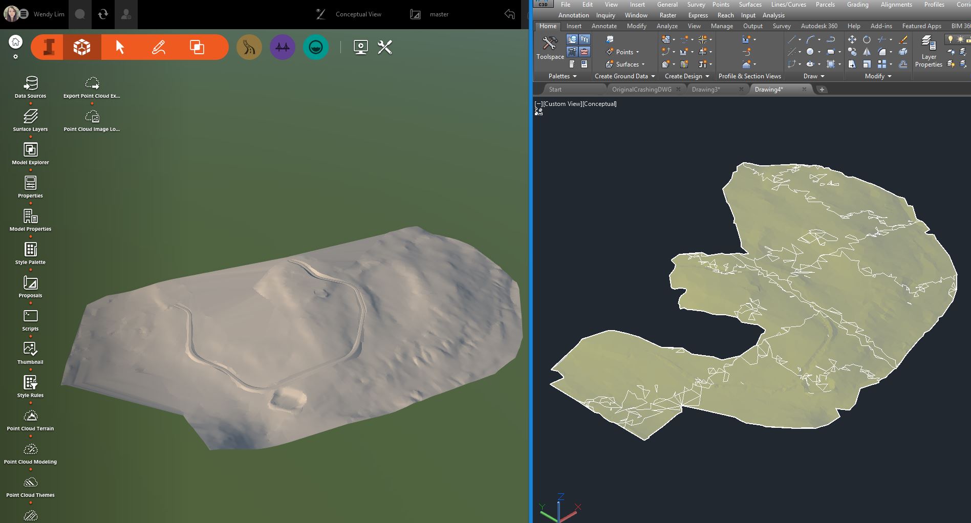 Civil 3DからTINサーフェス用にLandXMLを書き出す場合、Infraworksで境界定義が無視される