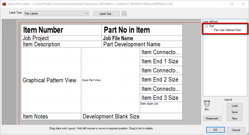 如何在fabrication中使用 Part User Defined Field 标签属性 Fabrication 产品2020 Autodesk Knowledge Network