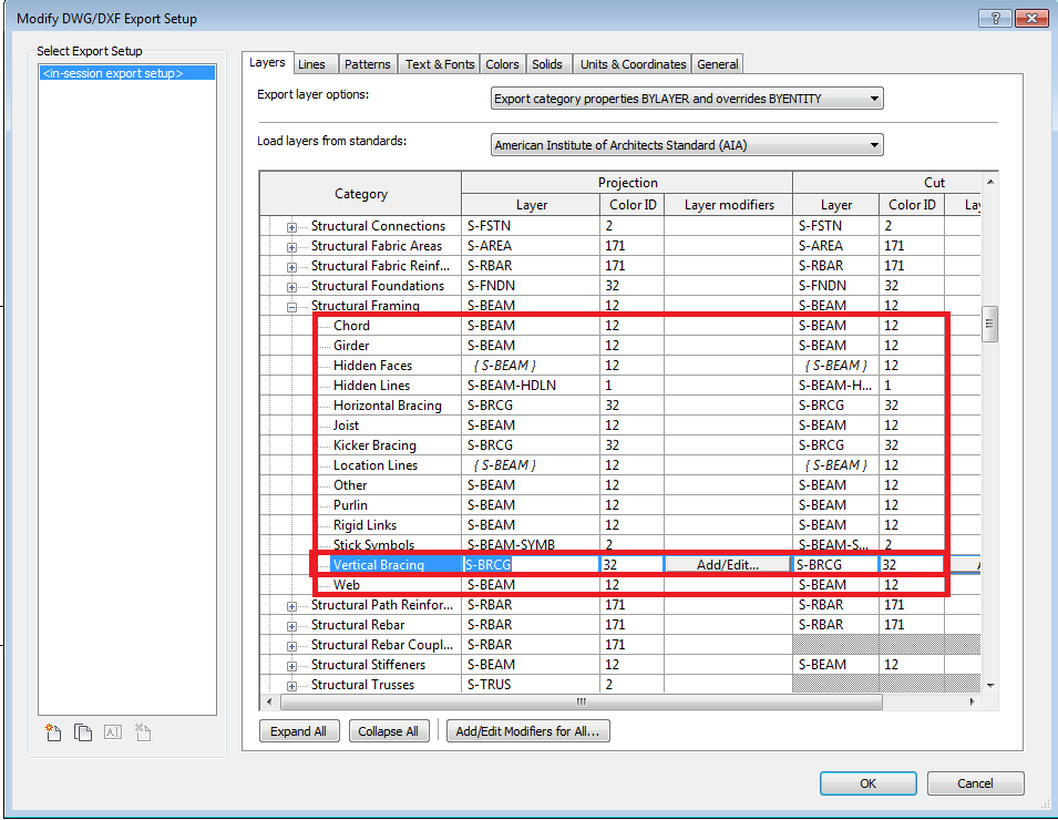 Revit 構造フレーム要素は正しいdwgレイヤーにエクスポートされません Revit 製品 Autodesk Knowledge Network