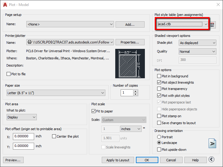 Plot Layouts Werden Vergrossert Dargestellt Wenn Sie Versuchen Von Autocad Aus Zu Drucken Autocad 18 Autodesk Knowledge Network