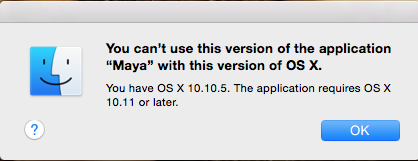 エラー このバージョンのアプリケーション Maya をこのバージョンのos Xと一緒に使用することはできません Maya 2019 Autodesk Knowledge Network