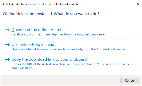 ヘルプの F1 キーを押すと Autocad がフリーズまたはクラッシュする Autocad 2019 Autodesk Knowledge Network