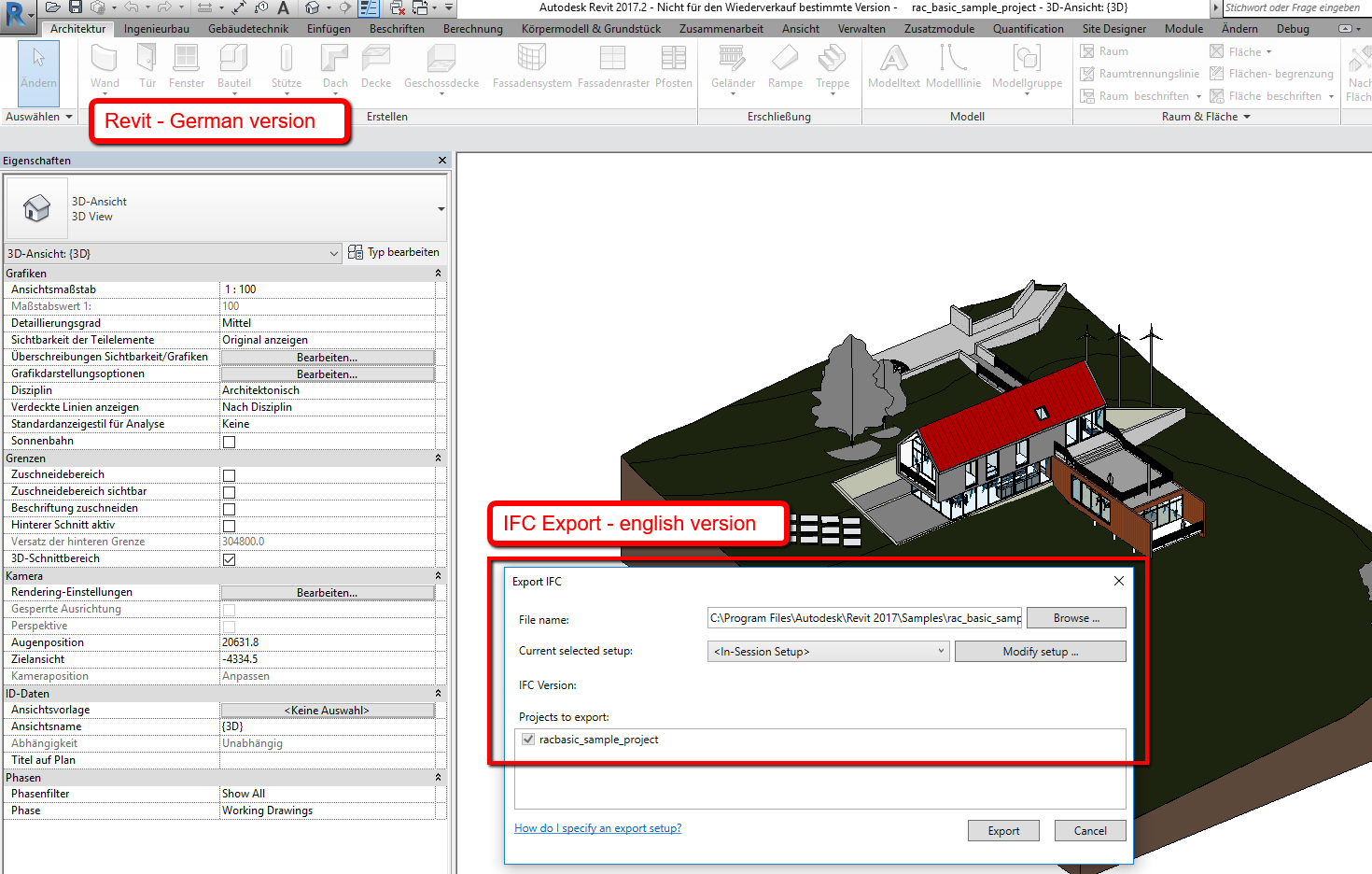 Экспорт в ifc