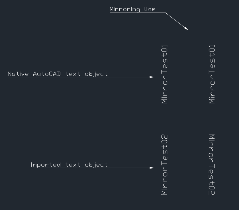 縦書きのテキストオブジェクトをミラーリングすると Autocadで回転します Autocad 18 Autodesk Knowledge Network