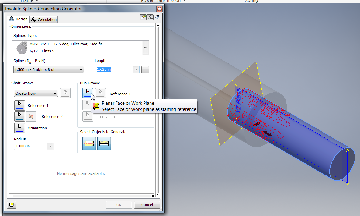 So erstellen Sie einen Blind-Spline in einem Hub in Inventor