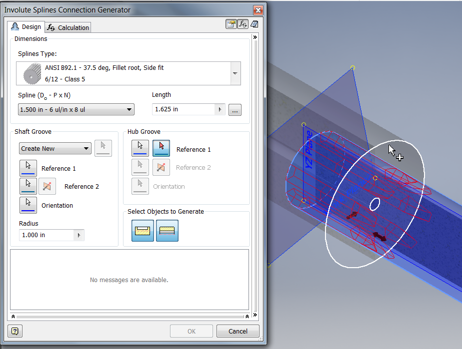 Cómo crear una spline ciega en un hub en Inventor