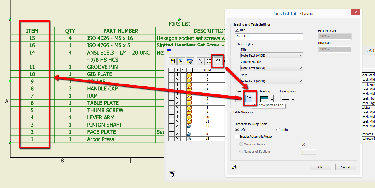 Inventor 2017 'Add new parts to the top' feature doesn't take effect