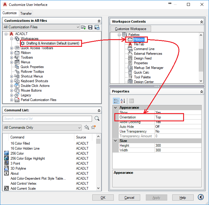 リボンをautocadの上部にドッキングできません Autocad Autodesk Knowledge Network