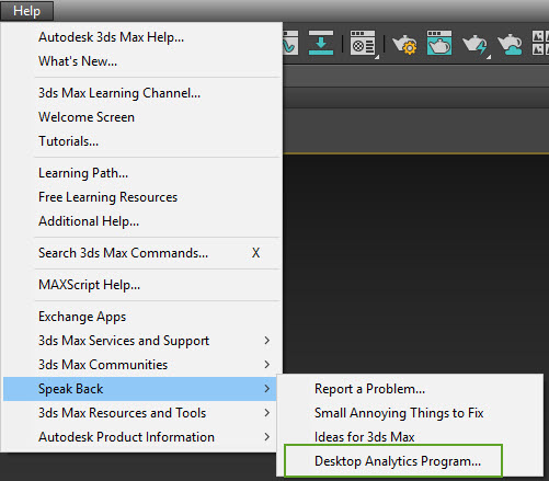 3ds Maxで顧客参加プログラム データ分析プログラムを有効または無効にする方法 3ds Max Autodesk Knowledge Network