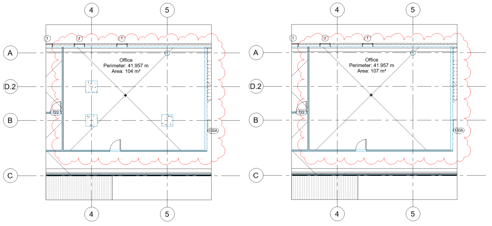 Room Perimeter Structural Columns are not taken into room perimeter