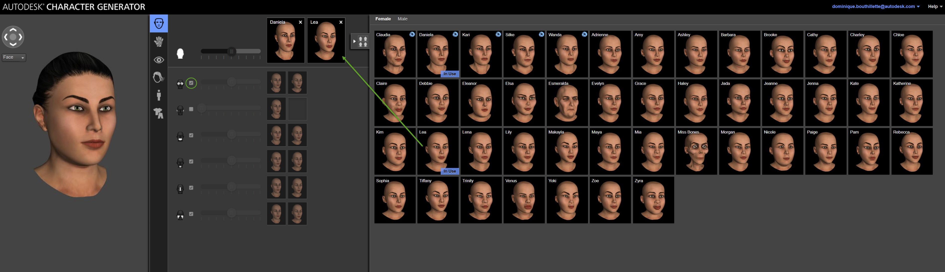 Blend sliders are greyed out in Character Generator Character