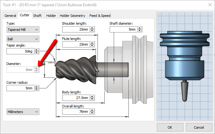 当hsmworks中的圆角半径发生变化时 锥形球磨机直径和刀具路径不会更新 Autodesk Hsm Autodesk Knowledge Network