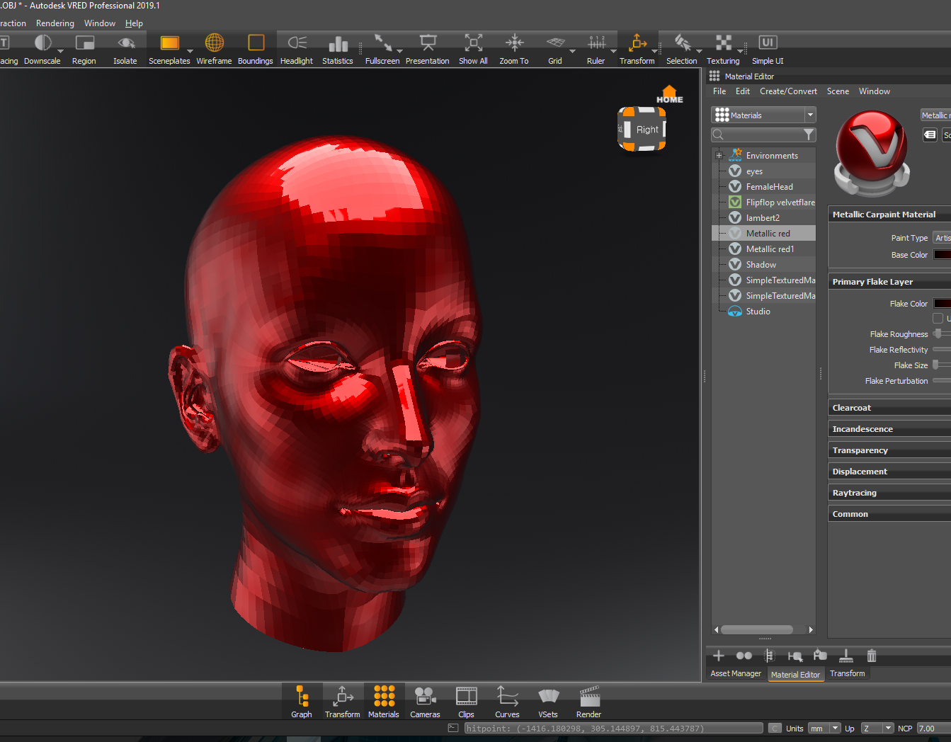 Beim Exportieren von ZBrush nach VRED über Maya wird die Geometrie