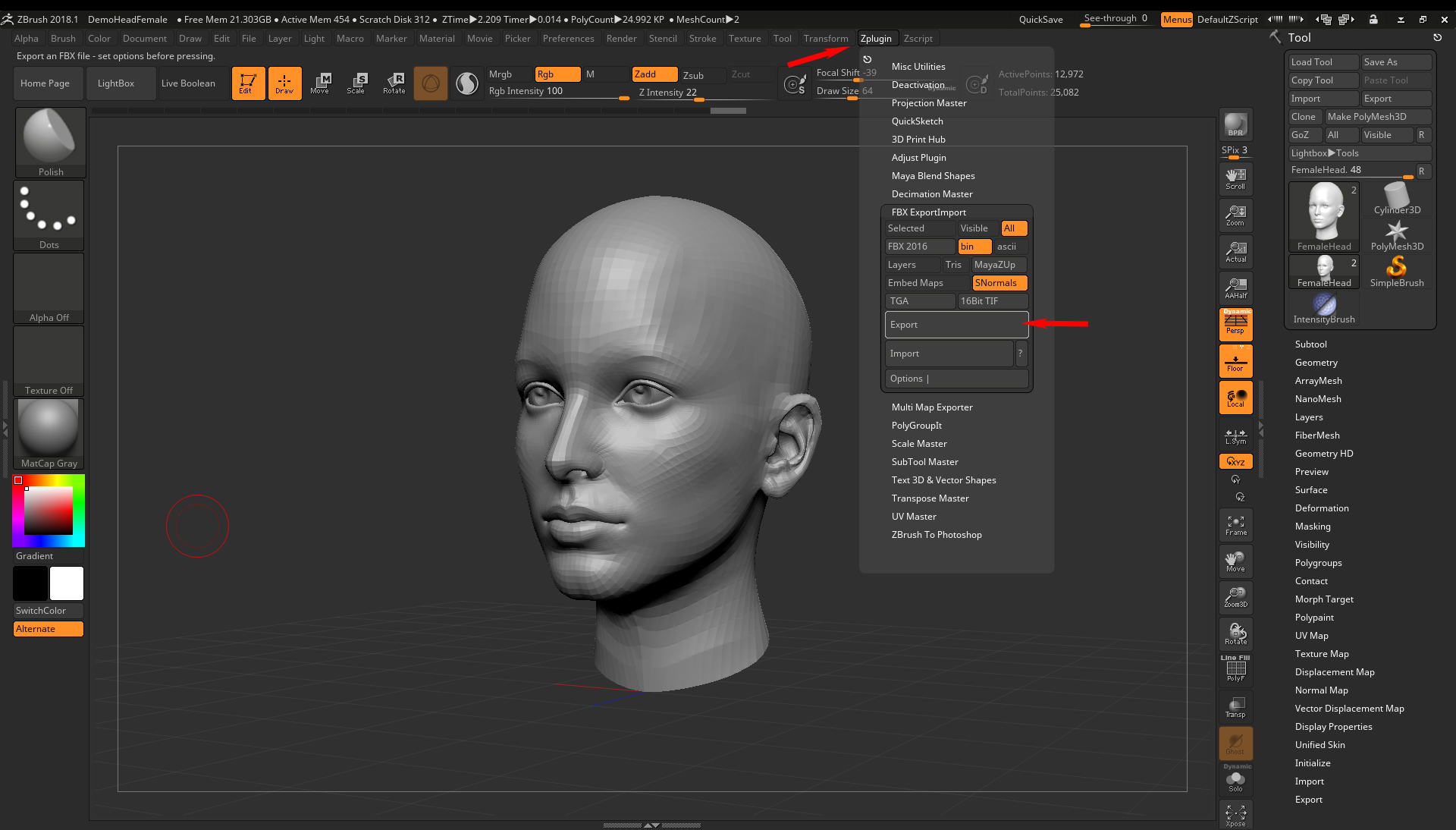 Der Export von Zbrush nach VRED durch Maya bricht die Geometrie Maya 2019 Autodesk Knowledge