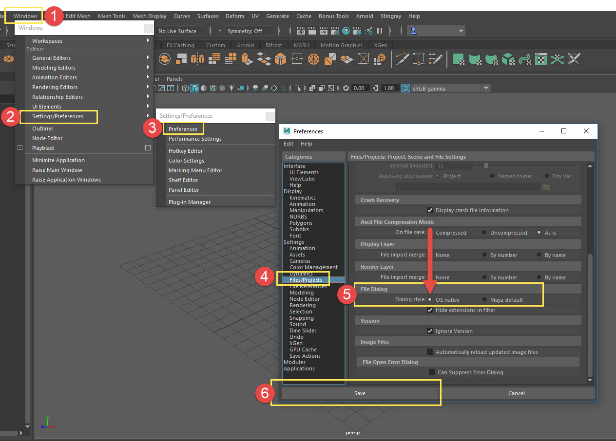 Maya crashes when opening the file browser