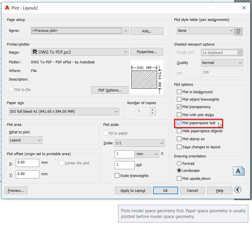 Autocadでビューポートオブジェクトが常にペーパー空間オブジェクトの前面に表示される Autocad Autodesk Knowledge Network