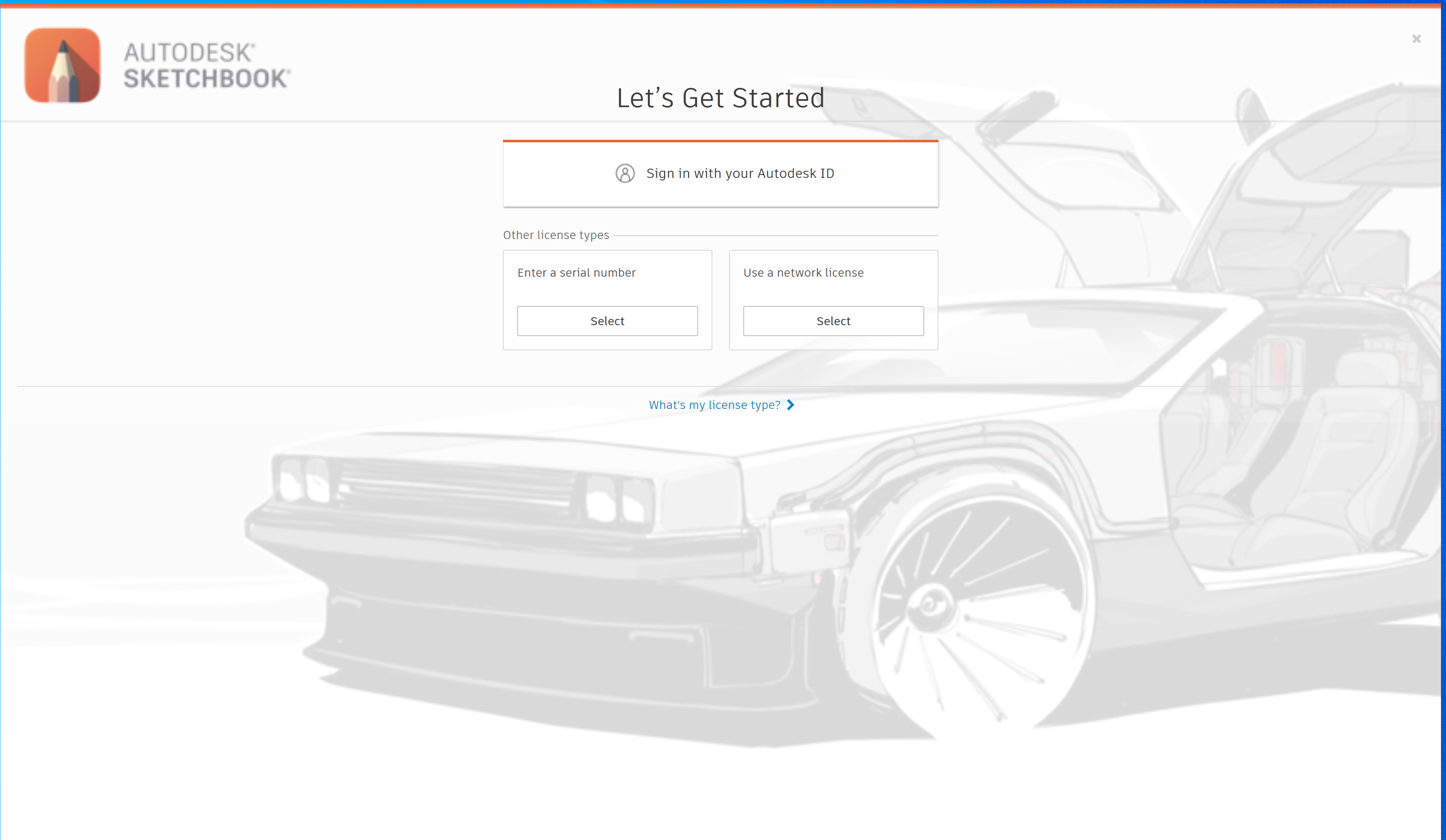 SketchBook Pro를 시작할 때 "시작하기" 페이지가 크고 사용할 수 없습니다. 검색 Autodesk